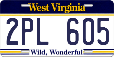 WV license plate 2PL605