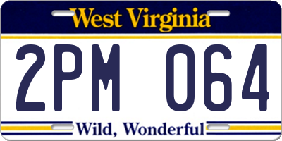 WV license plate 2PM064