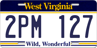 WV license plate 2PM127