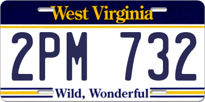 WV license plate 2PM732