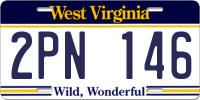 WV license plate 2PN146