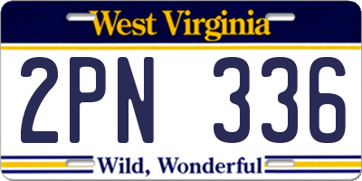 WV license plate 2PN336