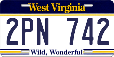 WV license plate 2PN742