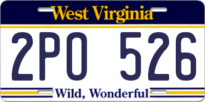 WV license plate 2PO526