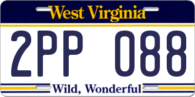 WV license plate 2PP088