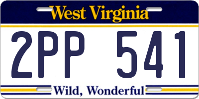 WV license plate 2PP541