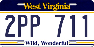 WV license plate 2PP711