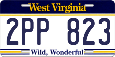 WV license plate 2PP823