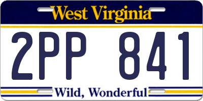 WV license plate 2PP841