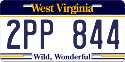 WV license plate 2PP844