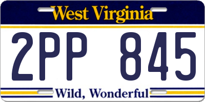 WV license plate 2PP845