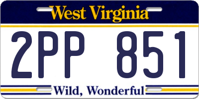 WV license plate 2PP851