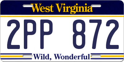 WV license plate 2PP872