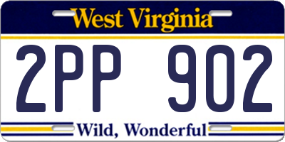 WV license plate 2PP902