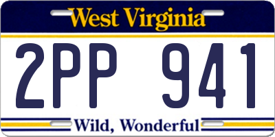 WV license plate 2PP941