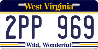 WV license plate 2PP969