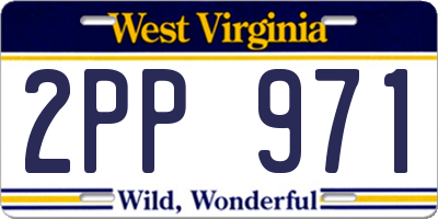 WV license plate 2PP971