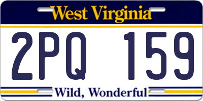 WV license plate 2PQ159