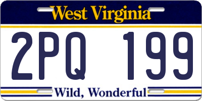 WV license plate 2PQ199