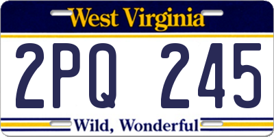 WV license plate 2PQ245