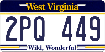 WV license plate 2PQ449