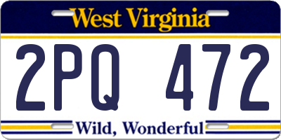 WV license plate 2PQ472