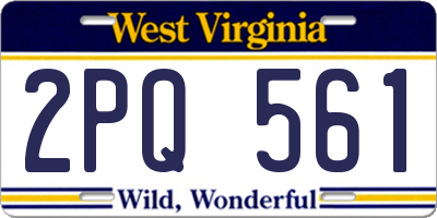WV license plate 2PQ561