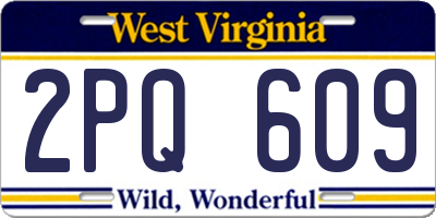 WV license plate 2PQ609