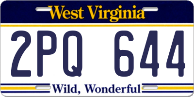 WV license plate 2PQ644