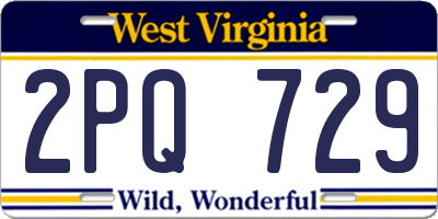 WV license plate 2PQ729