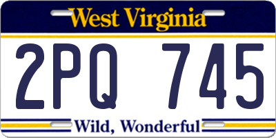 WV license plate 2PQ745