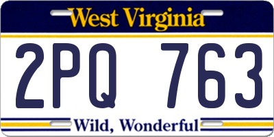 WV license plate 2PQ763