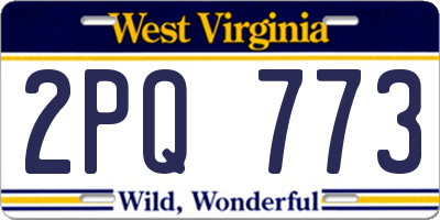WV license plate 2PQ773