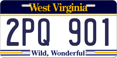 WV license plate 2PQ901