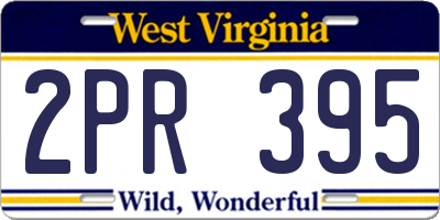 WV license plate 2PR395