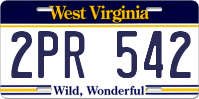 WV license plate 2PR542