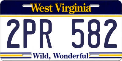 WV license plate 2PR582