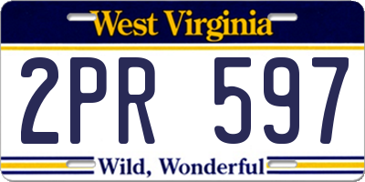 WV license plate 2PR597