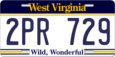 WV license plate 2PR729