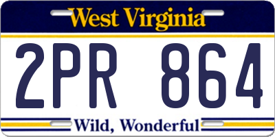 WV license plate 2PR864