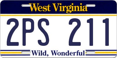 WV license plate 2PS211