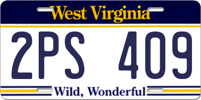 WV license plate 2PS409
