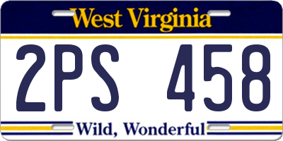 WV license plate 2PS458