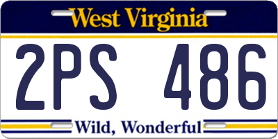 WV license plate 2PS486