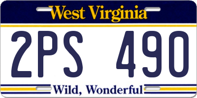WV license plate 2PS490