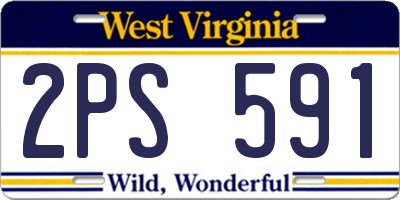WV license plate 2PS591