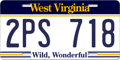 WV license plate 2PS718