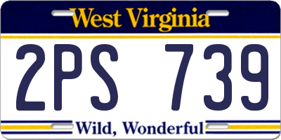 WV license plate 2PS739