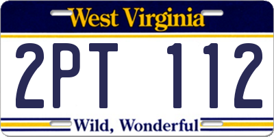 WV license plate 2PT112