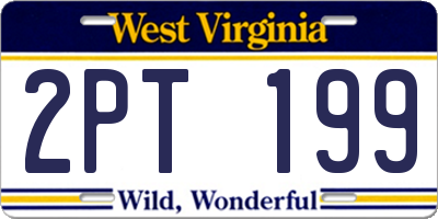 WV license plate 2PT199